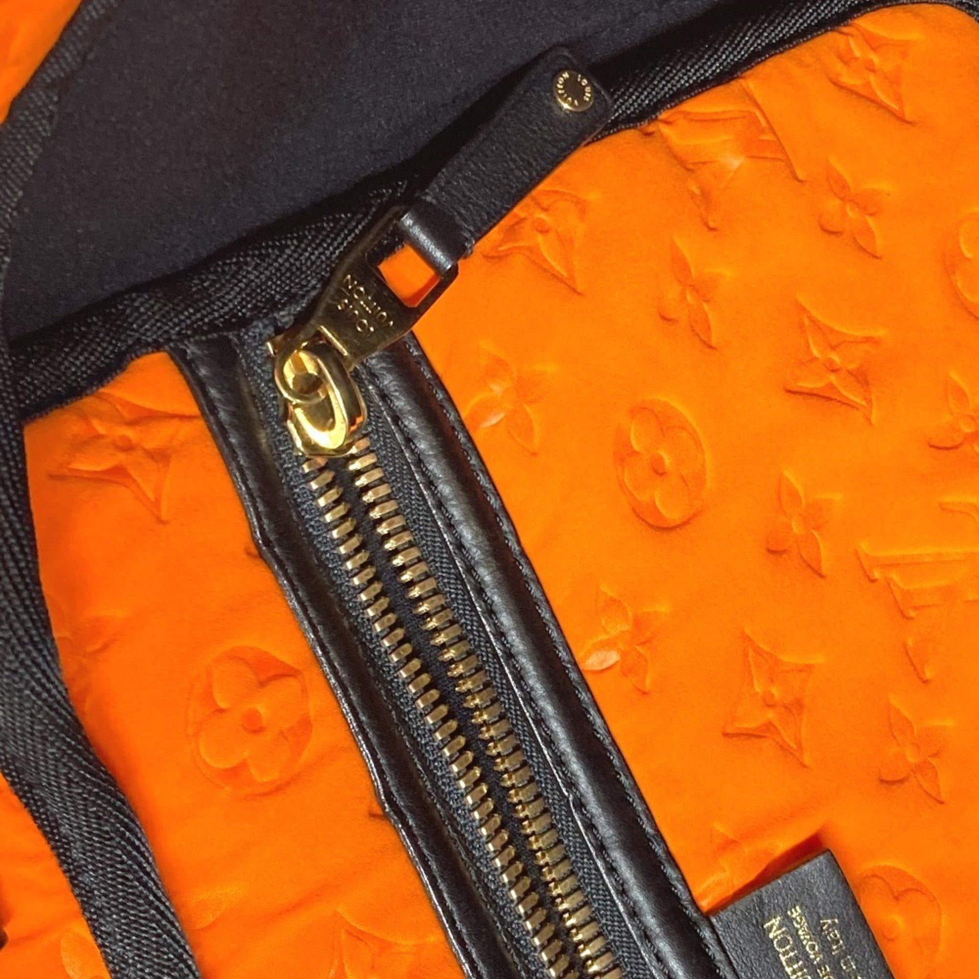 Louis Vuitton Orange Microfiber Shoulder Bag Tote Bag