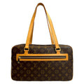 Louis Vuitton Brown Leather Pvc Shoulder Bag Tote Bag