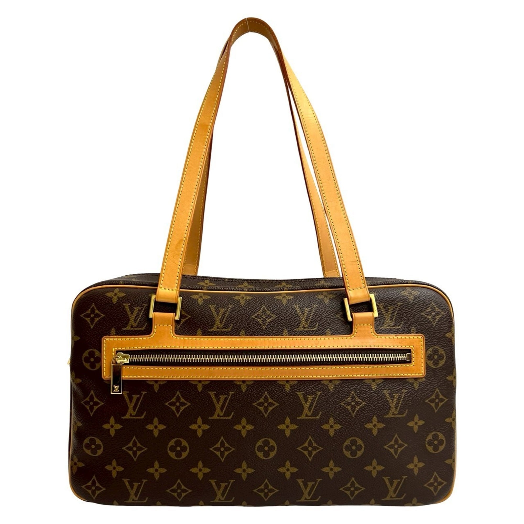 Louis Vuitton Brown Leather Pvc Shoulder Bag Tote Bag