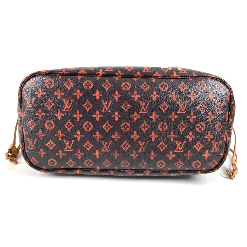 Louis Vuitton Brown Orange Monogram Leather Pouch Shoulder Bag Tote Bag