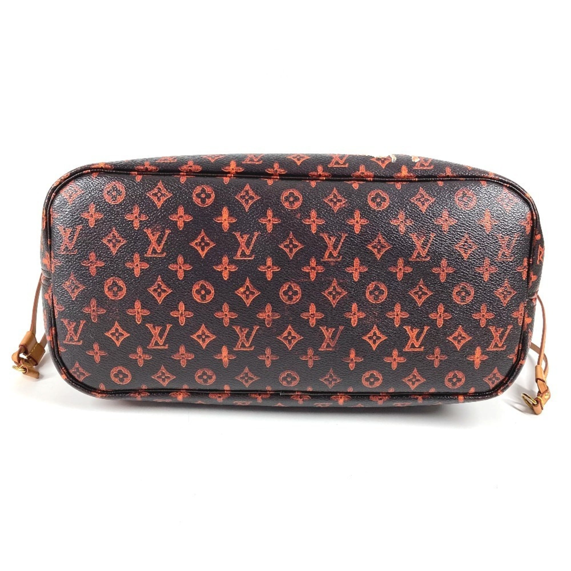 Louis Vuitton Brown Orange Monogram Leather Pouch Shoulder Bag Tote Bag