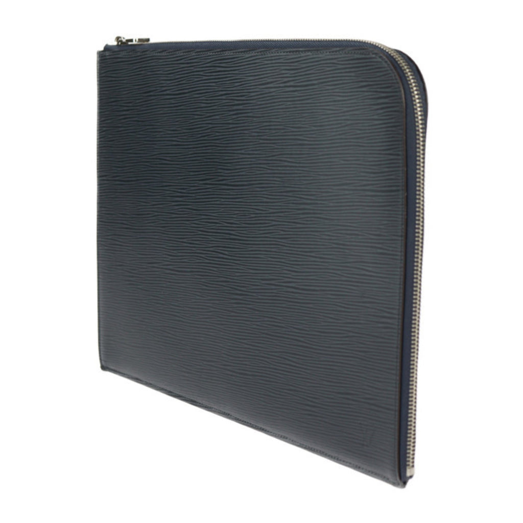 Louis Vuitton Navy Blue Leather Clutch Bag Handbag Pochette Pouch