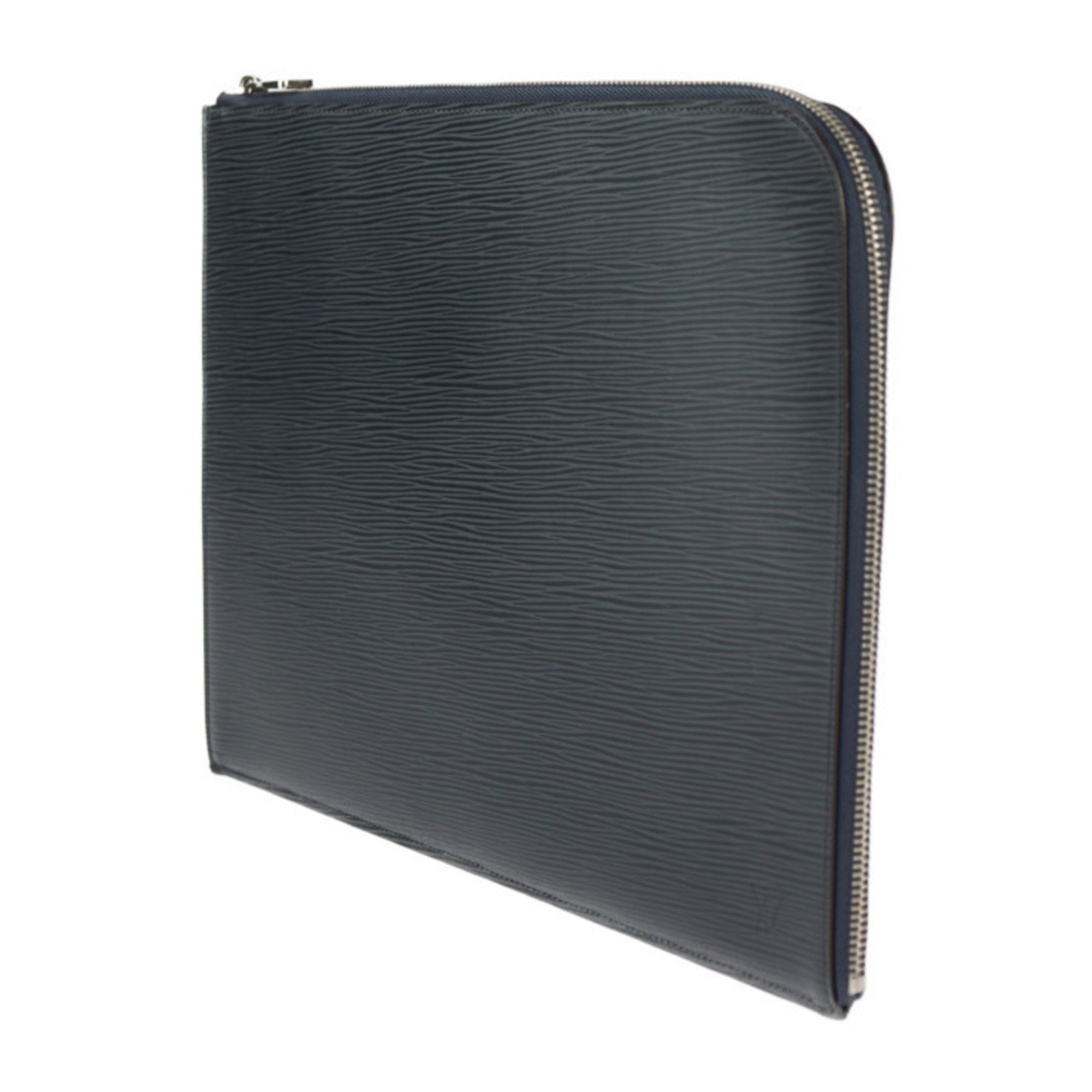 Louis Vuitton Navy Blue Leather Clutch Bag Handbag Pochette Pouch