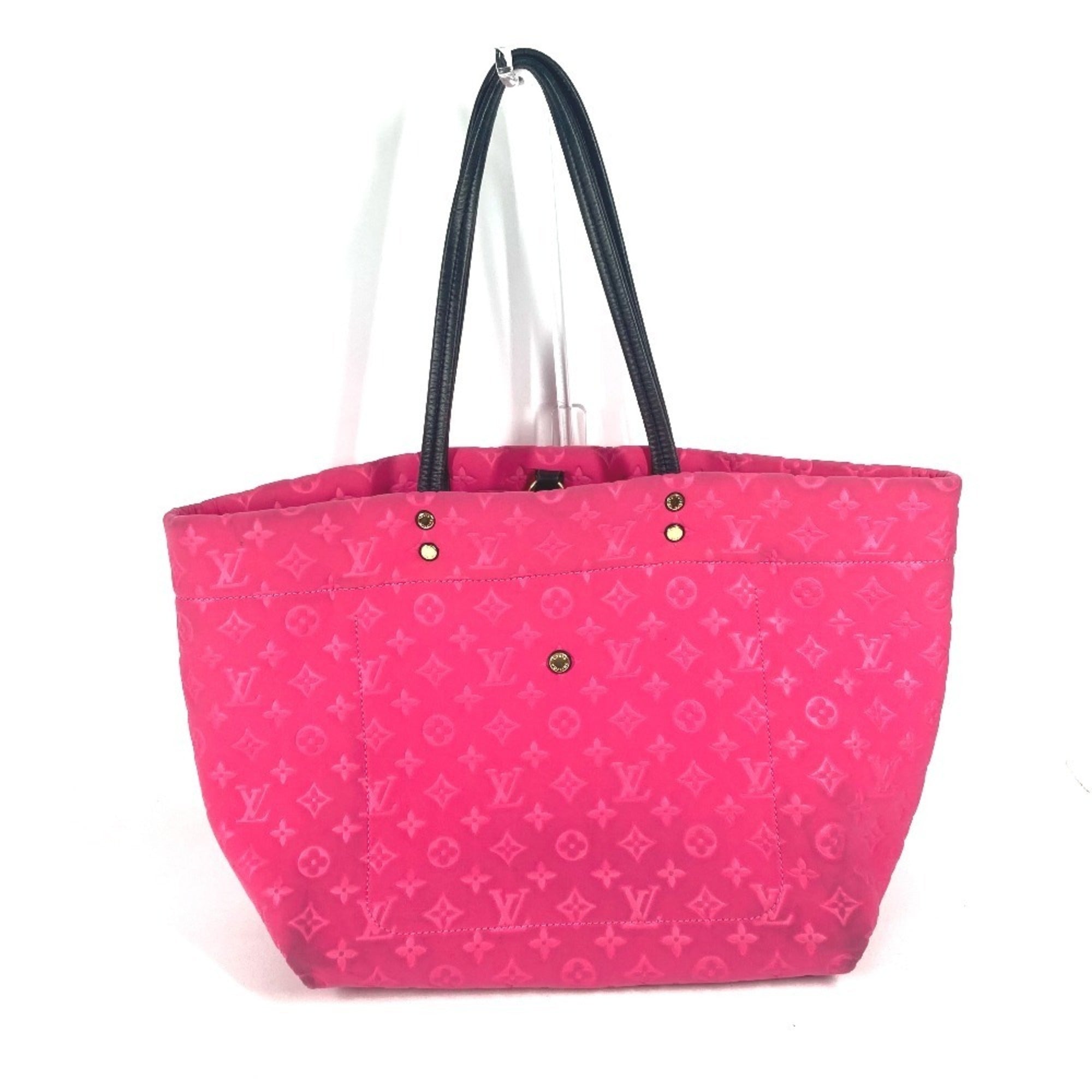 Louis Vuitton Black Pink Microfiber Shoulder Bag Tote Bag