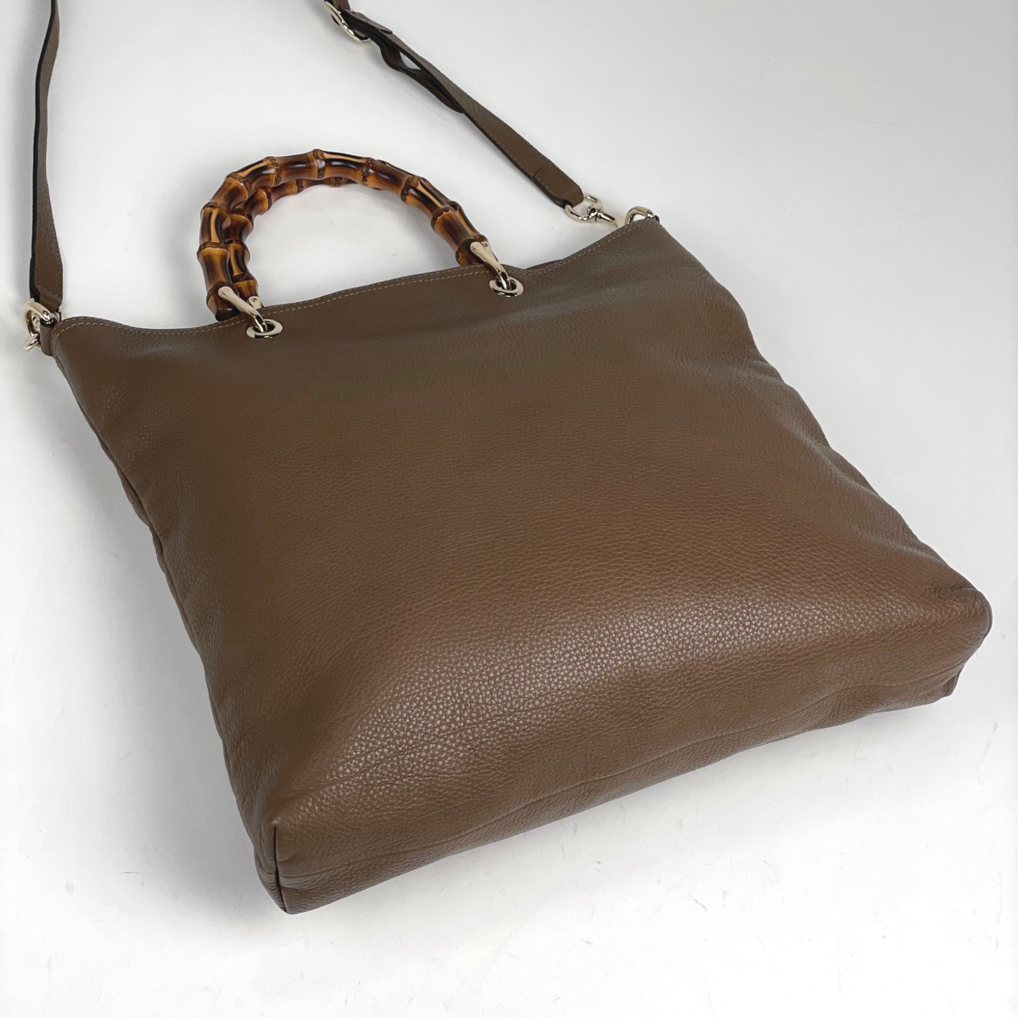 Gucci Brown Leather Shoulder Bag Tote Bag (Pre-Owned)