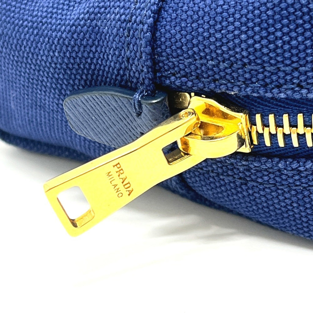 Prada Blue Canvas Pouch
