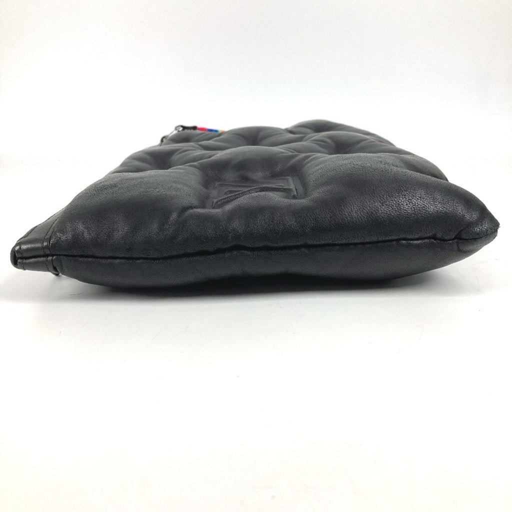 Louis Vuitton Black Noir Leather Clutch Bag Pochette Pouch