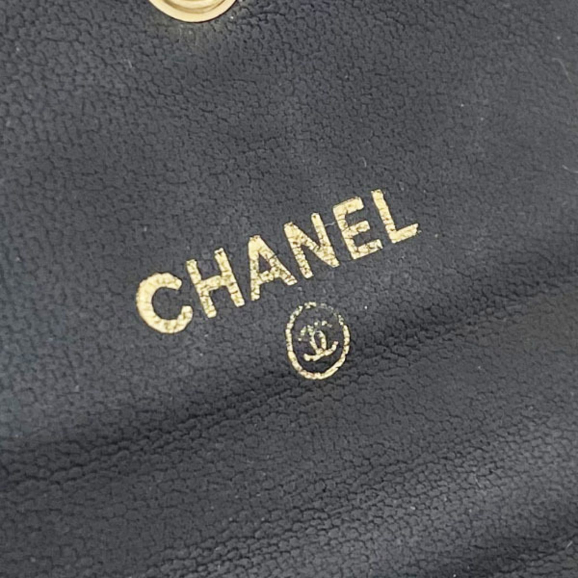 Chanel Black Grained Calfskin Wallet (Tri-Fold)