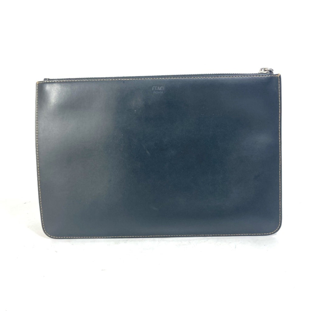 Fendi Black Leather Clutch Bag