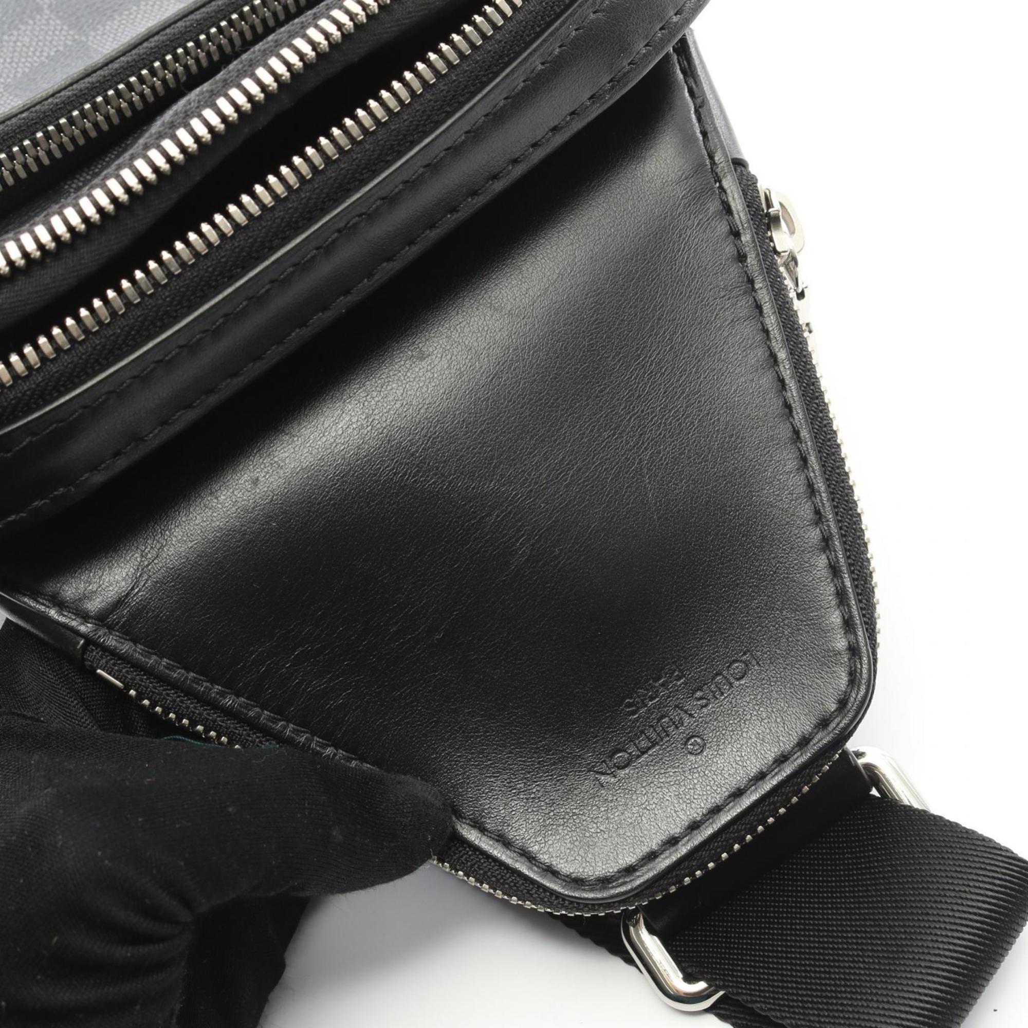 Louis Vuitton Black Damier Graphite Coated Canvas Leather Fanny Pack Sling Bag