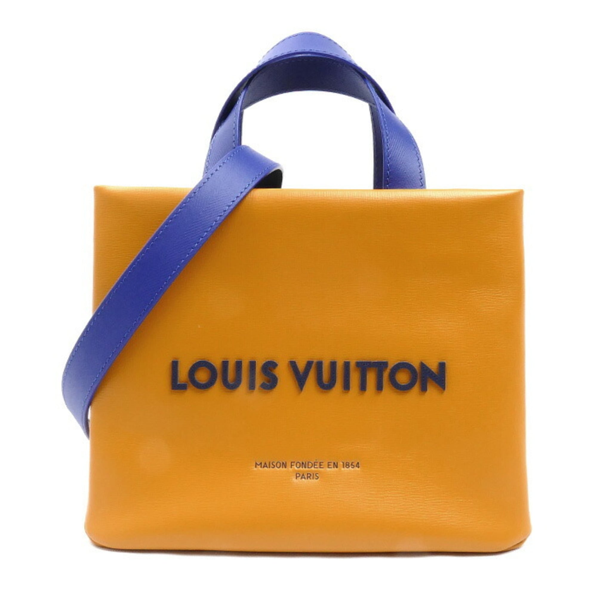 Louis Vuitton Blue Orange Leather Shoulder Bag