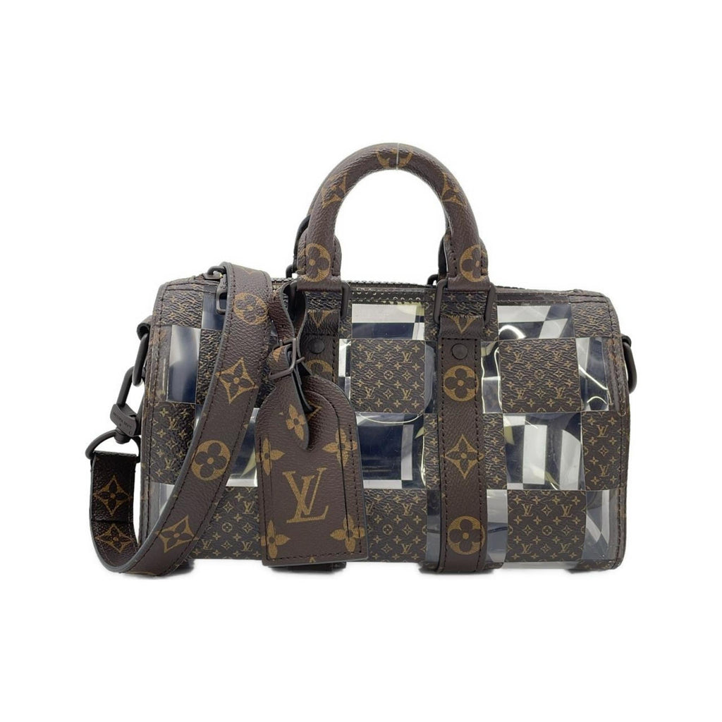 Louis Vuitton Marron Coated Canvas Pvc Boston Bag