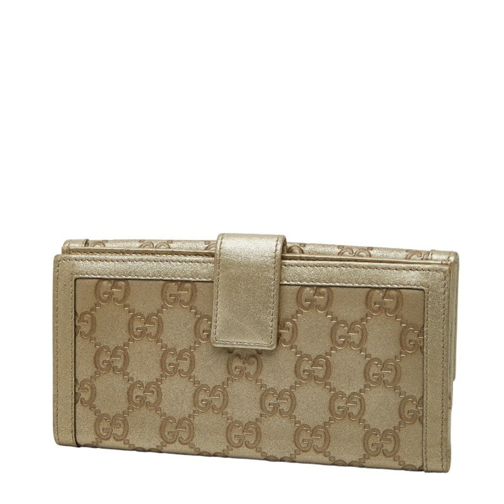 Gucci Gold Leather Coin Purse/Coin Case (Pre-Owned)