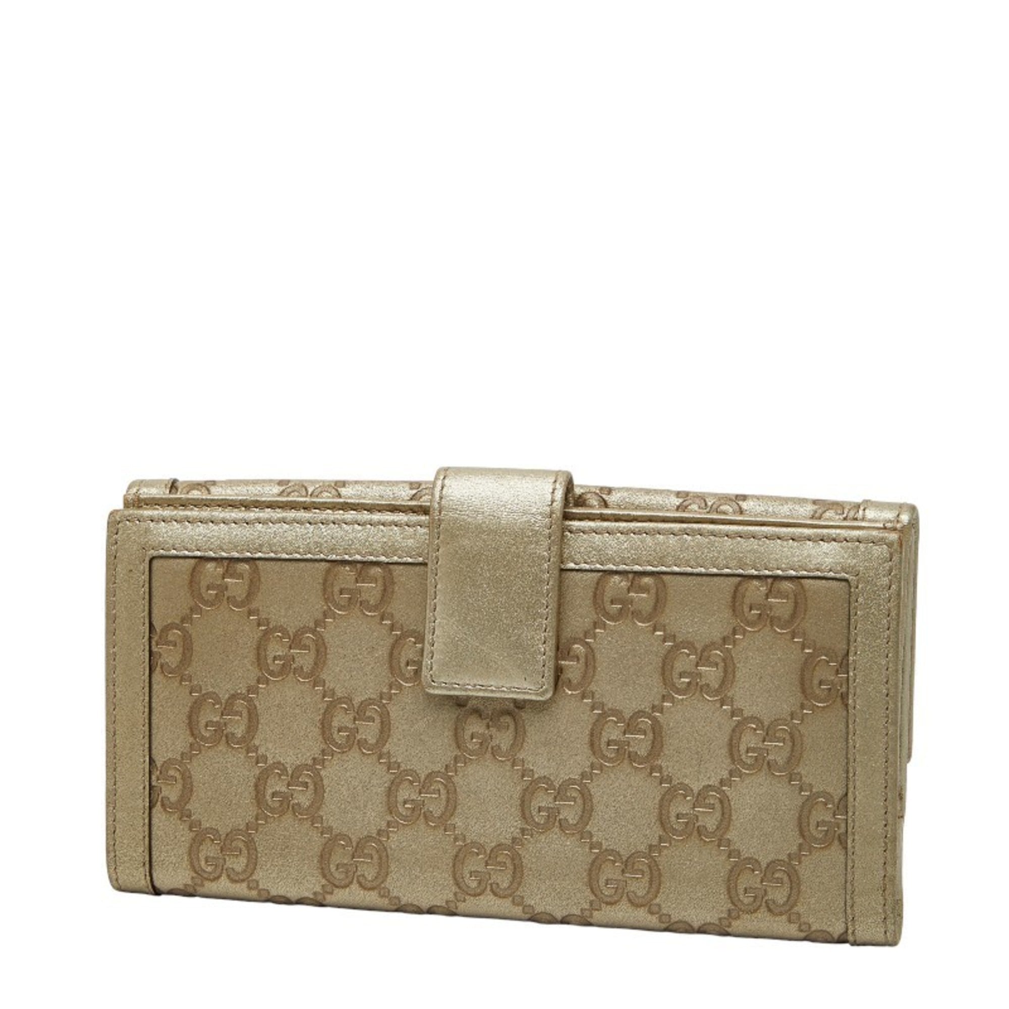 Gucci Gold Leather Coin Purse/Coin Case (Pre-Owned)