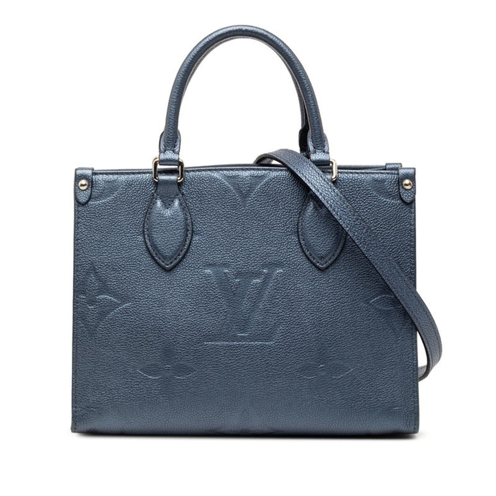 Louis Vuitton Metallic Blue Leather Handbag Shoulder Bag