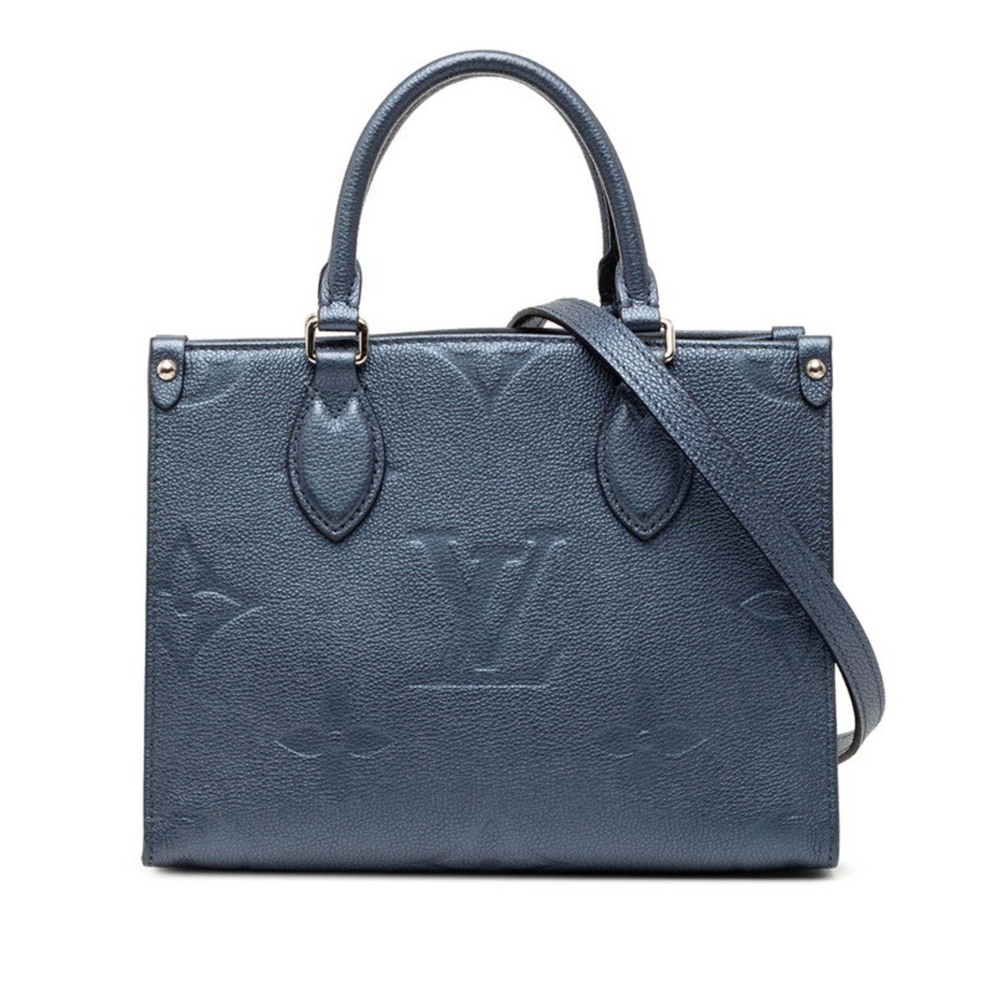 Louis Vuitton Metallic Blue Leather Handbag Shoulder Bag