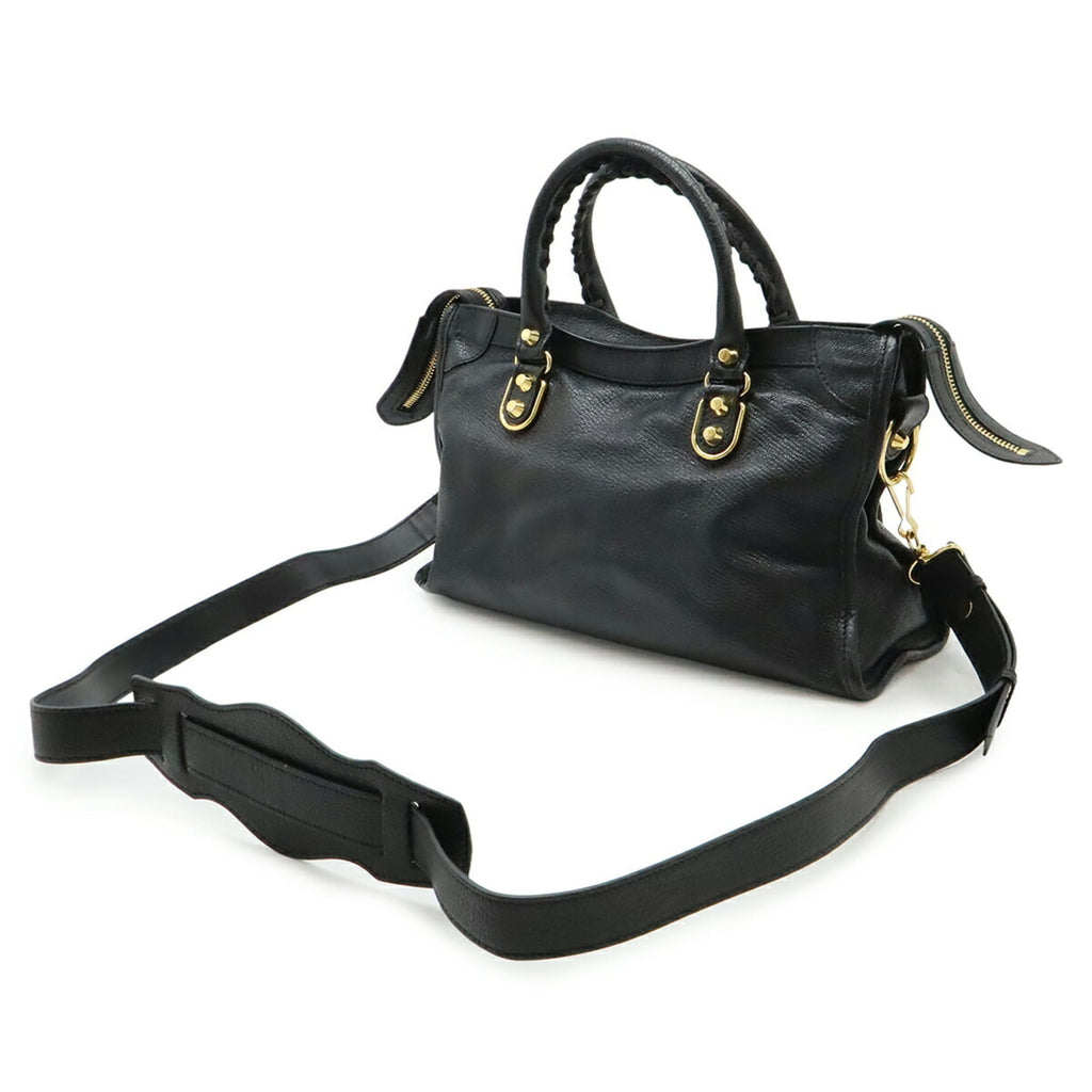 Balenciaga Black Leather Handbag Shoulder