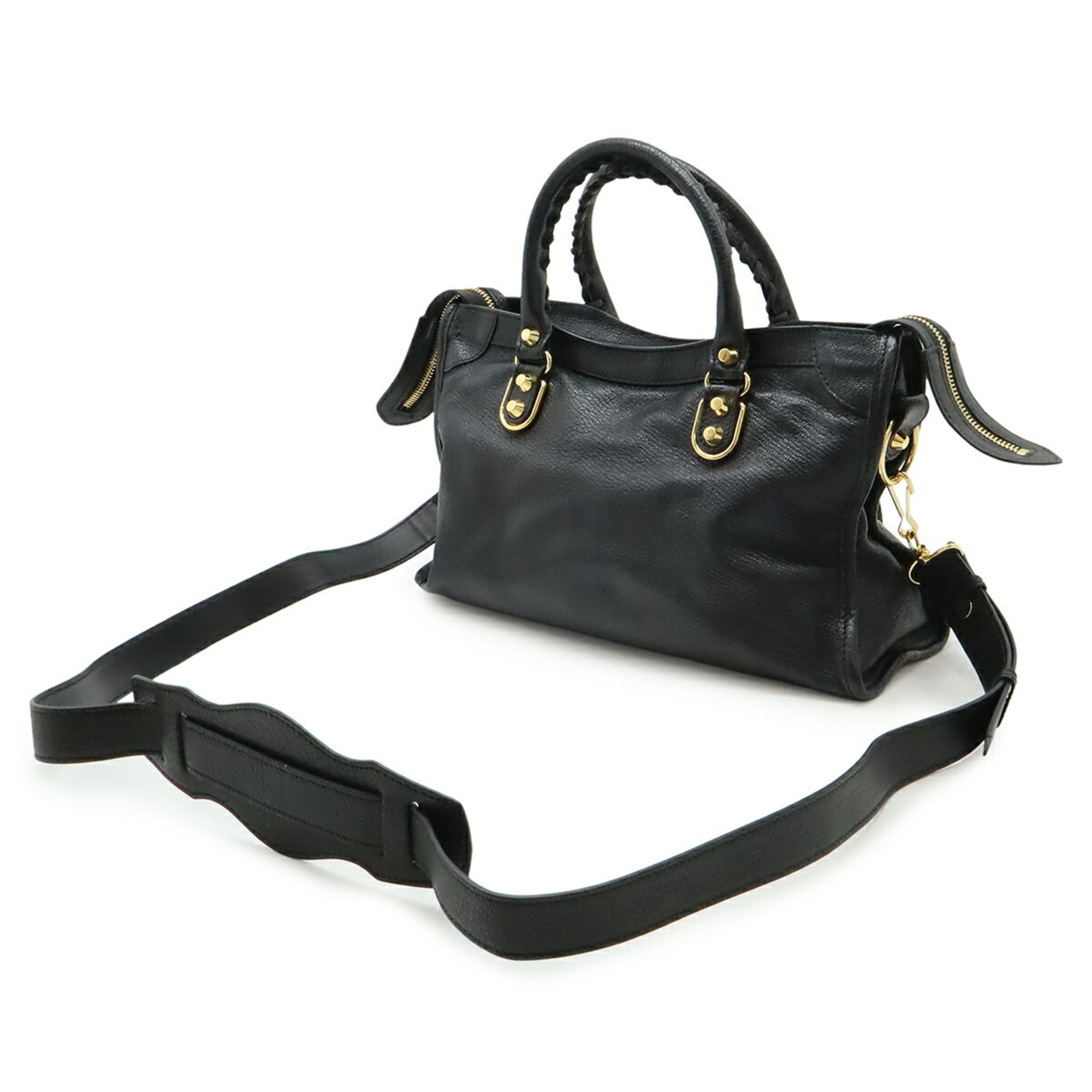 Balenciaga Black Leather Handbag Shoulder