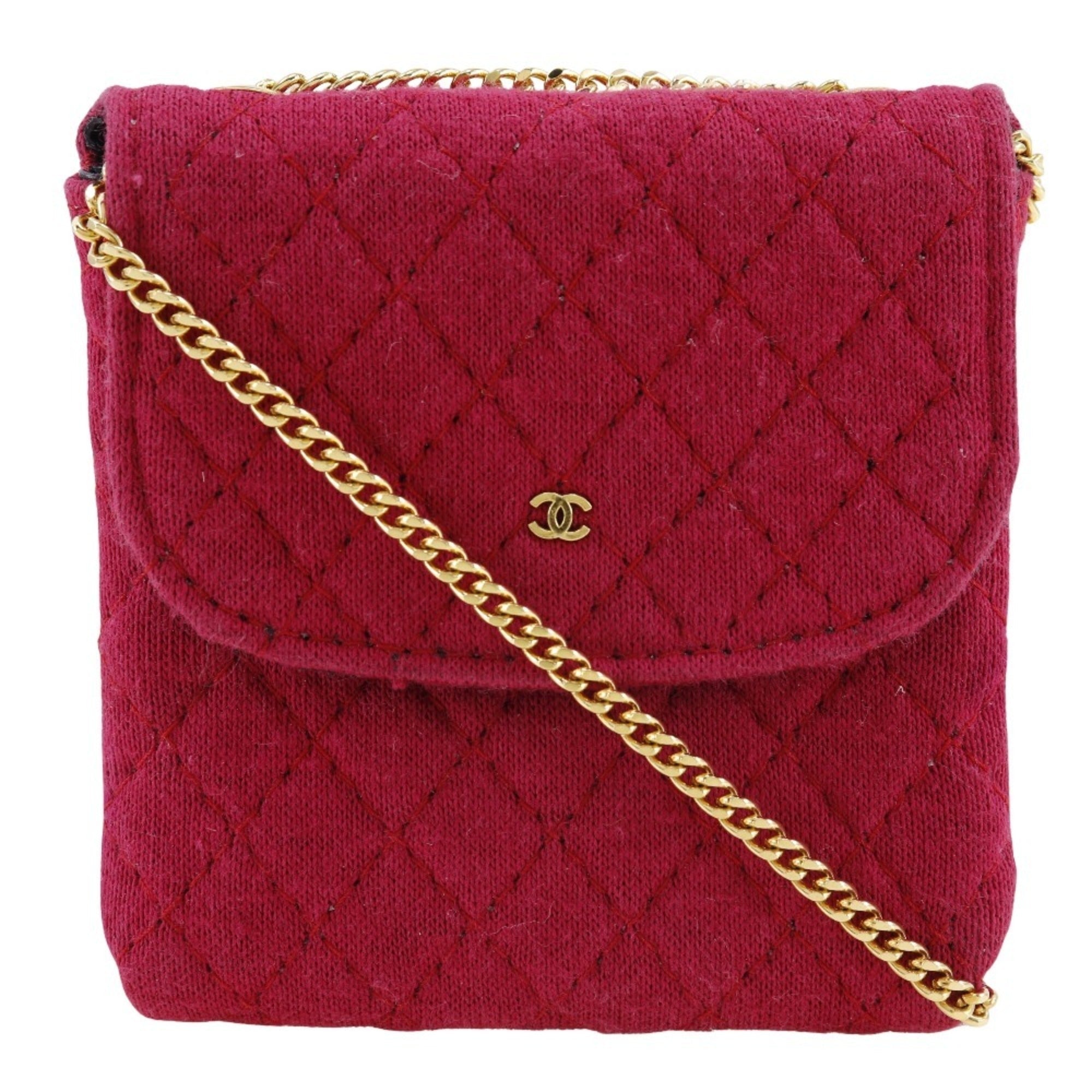 Chanel Pink Cotton Pouch Shoulder Bag