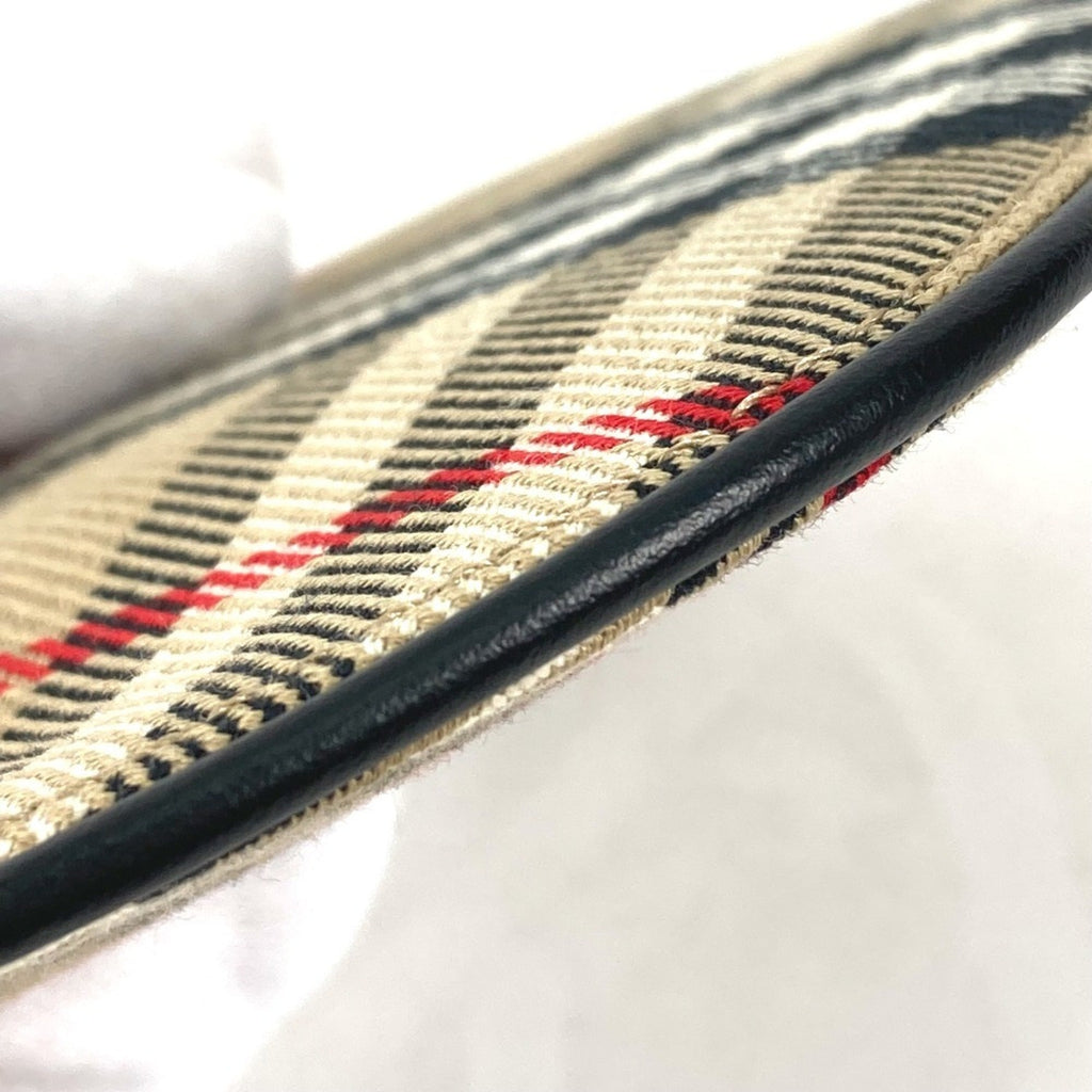 Burberry Beige Leather Canvas Coin Purse/Coin Case