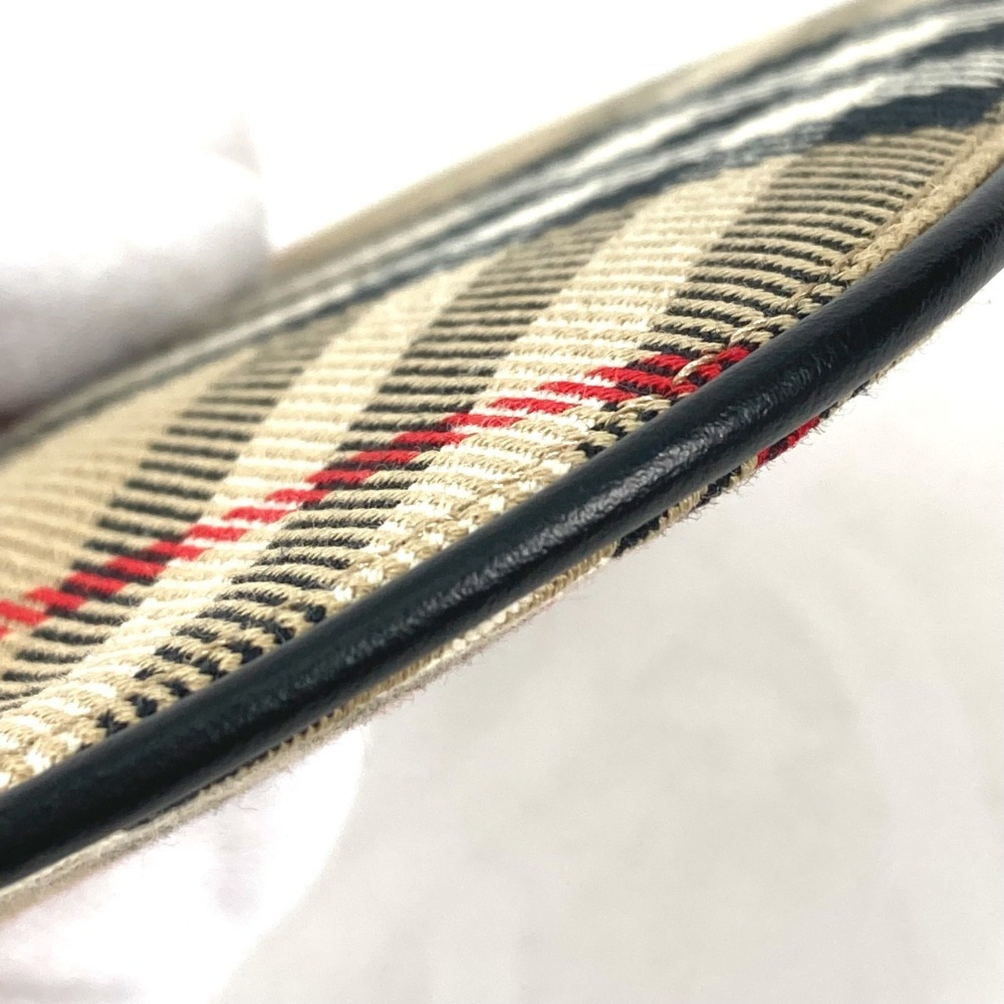 Burberry Beige Leather Canvas Coin Purse/Coin Case