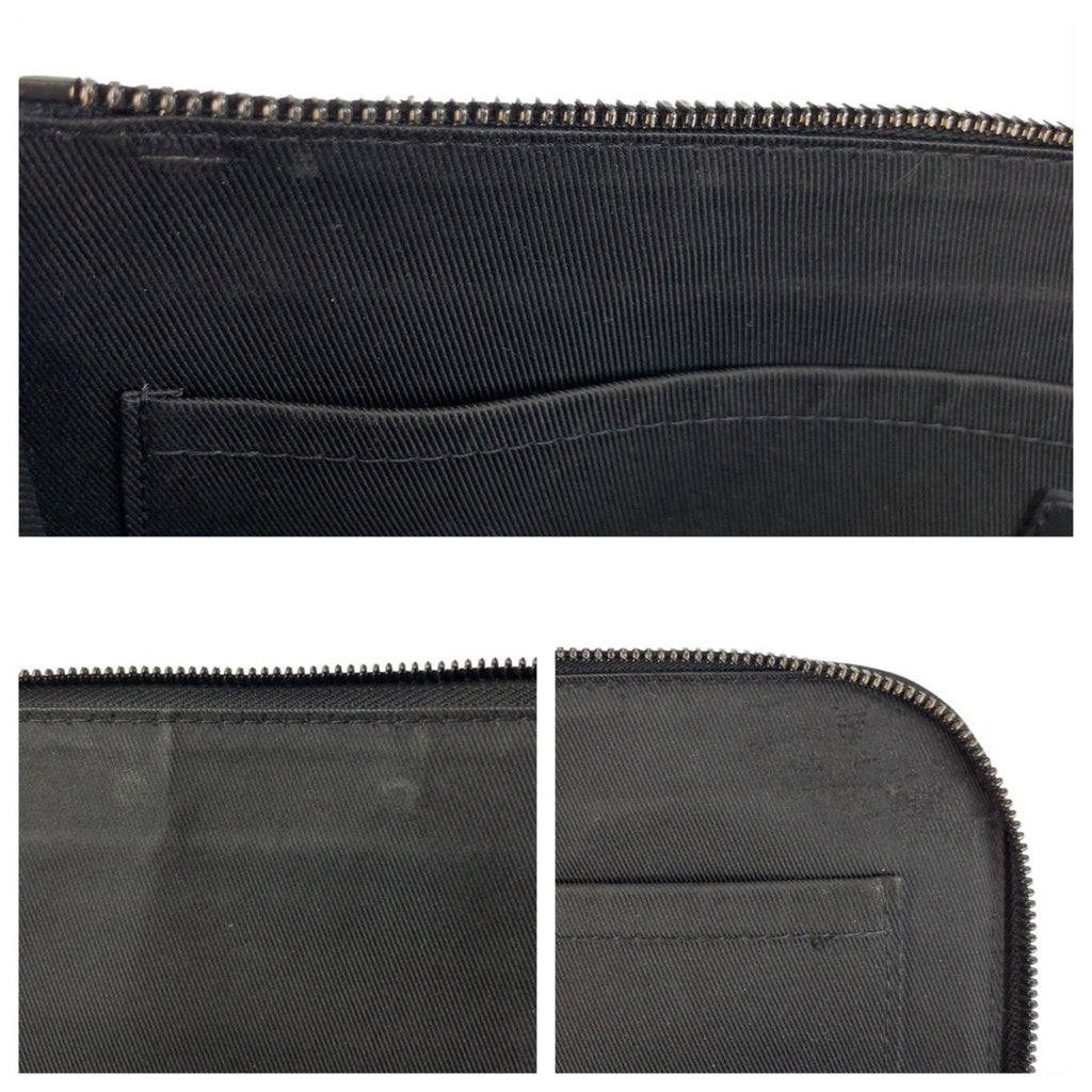 Louis Vuitton Black Gray Pvc Leather Clutch Bag Pochette