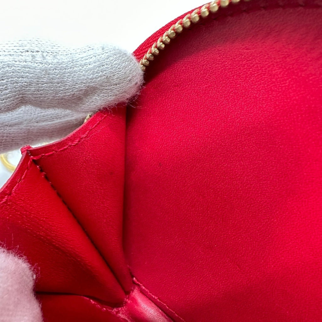 Louis Vuitton Monogram Vernis Red Color White Monogram Vernis Coin Purse/Coin Case