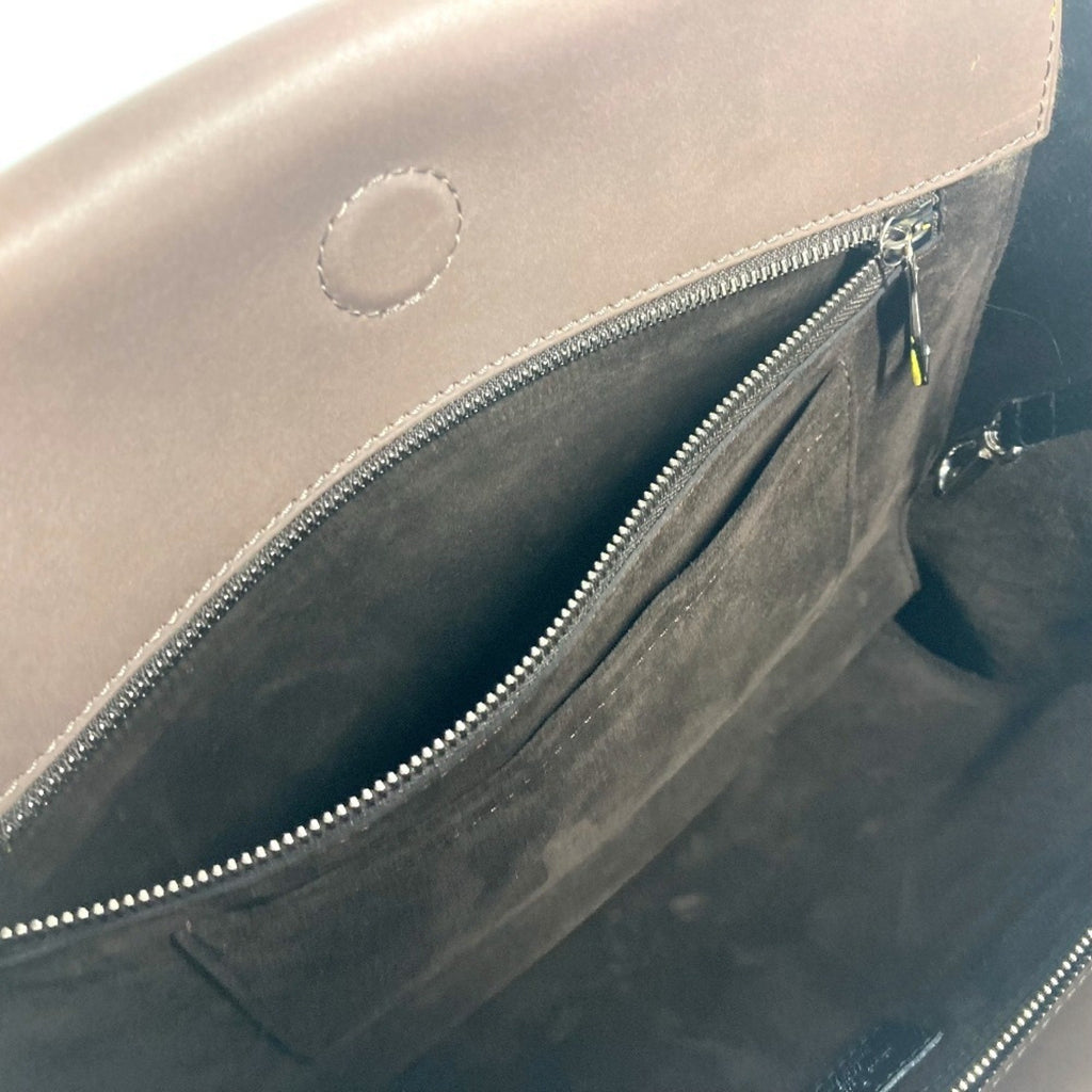 Louis Vuitton Black Brown Leather Handbag Tote Bag