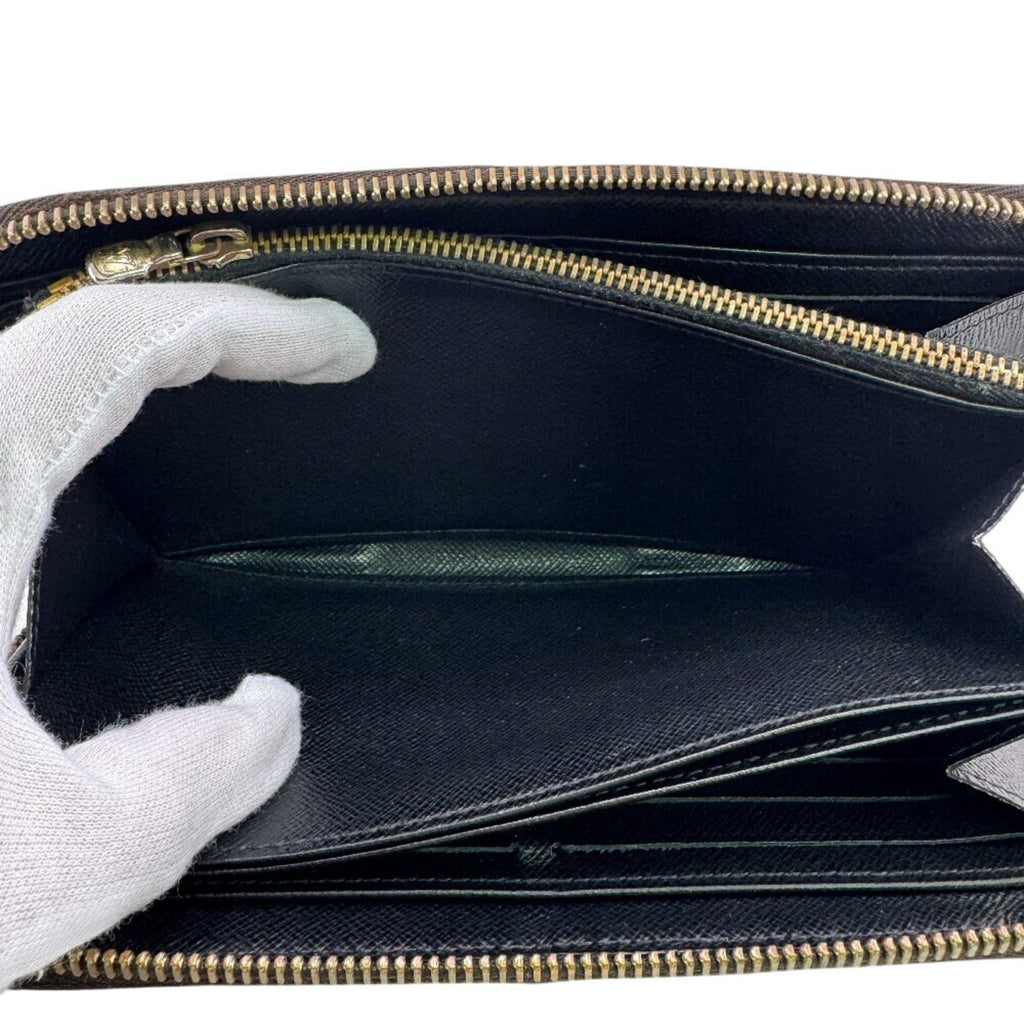 Louis Vuitton Black Brown Camel Leather Long Wallet