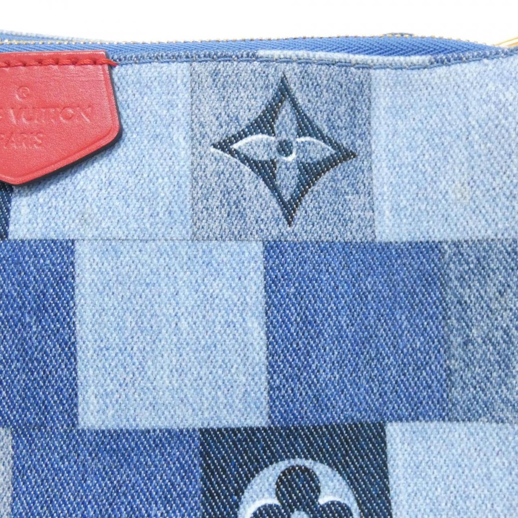 Louis Vuitton Blue Rouge Canvas Pochette Pouch Shoulder Bag