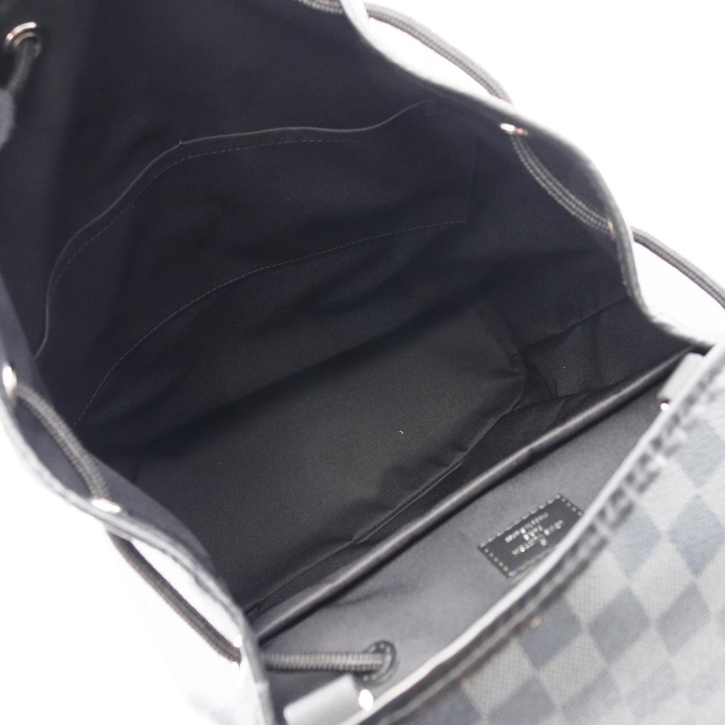 Louis Vuitton Black Coated Canvas Leather Backpack