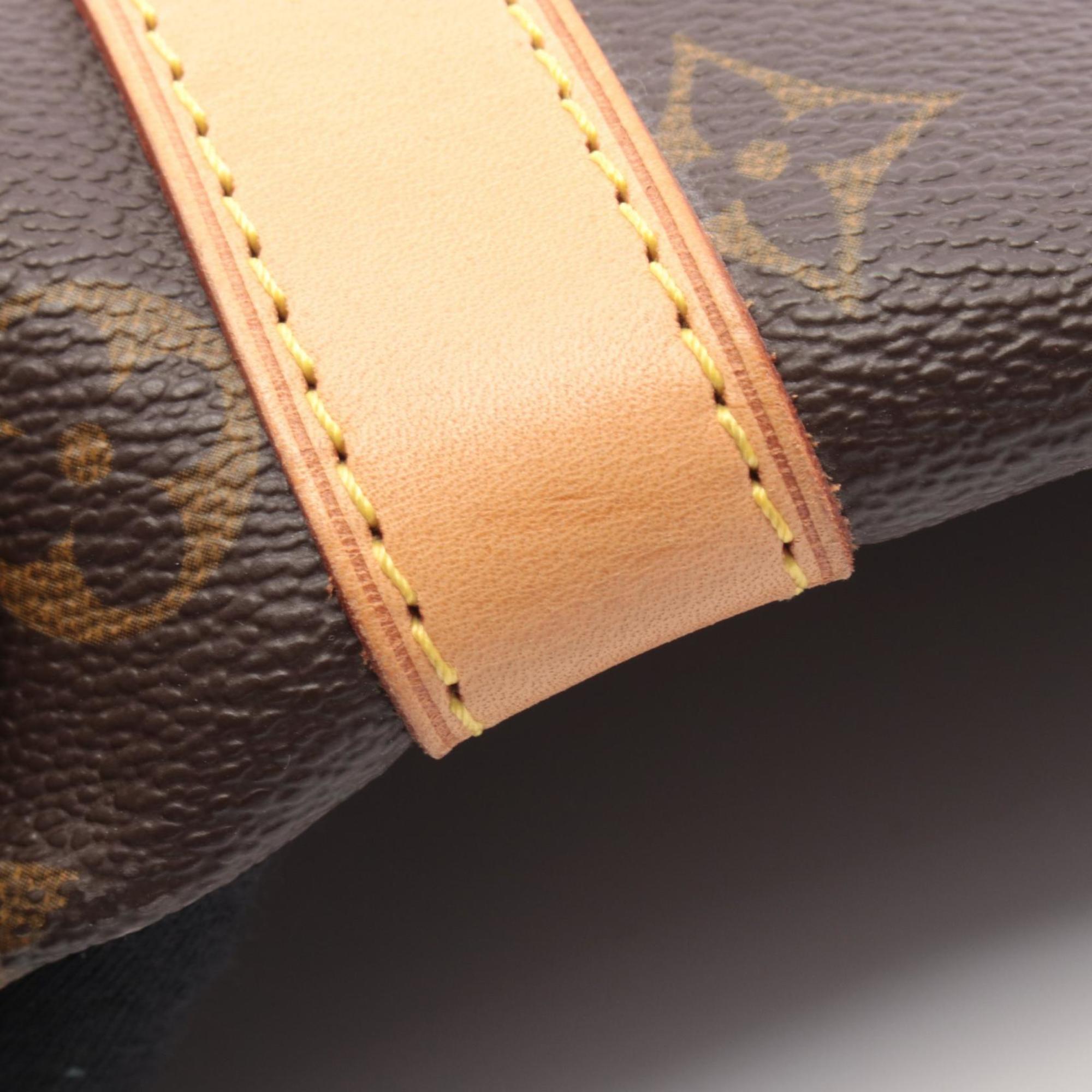 Louis Vuitton Brown Coated Canvas Leather Boston Bag Handbag