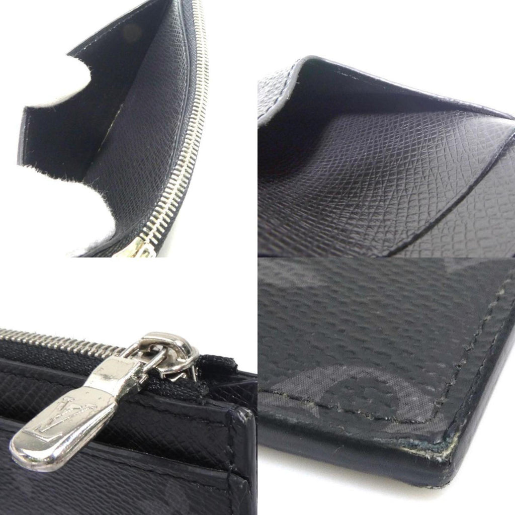 Louis Vuitton Black Gray Pvc Leather Coin Purse/Coin Case