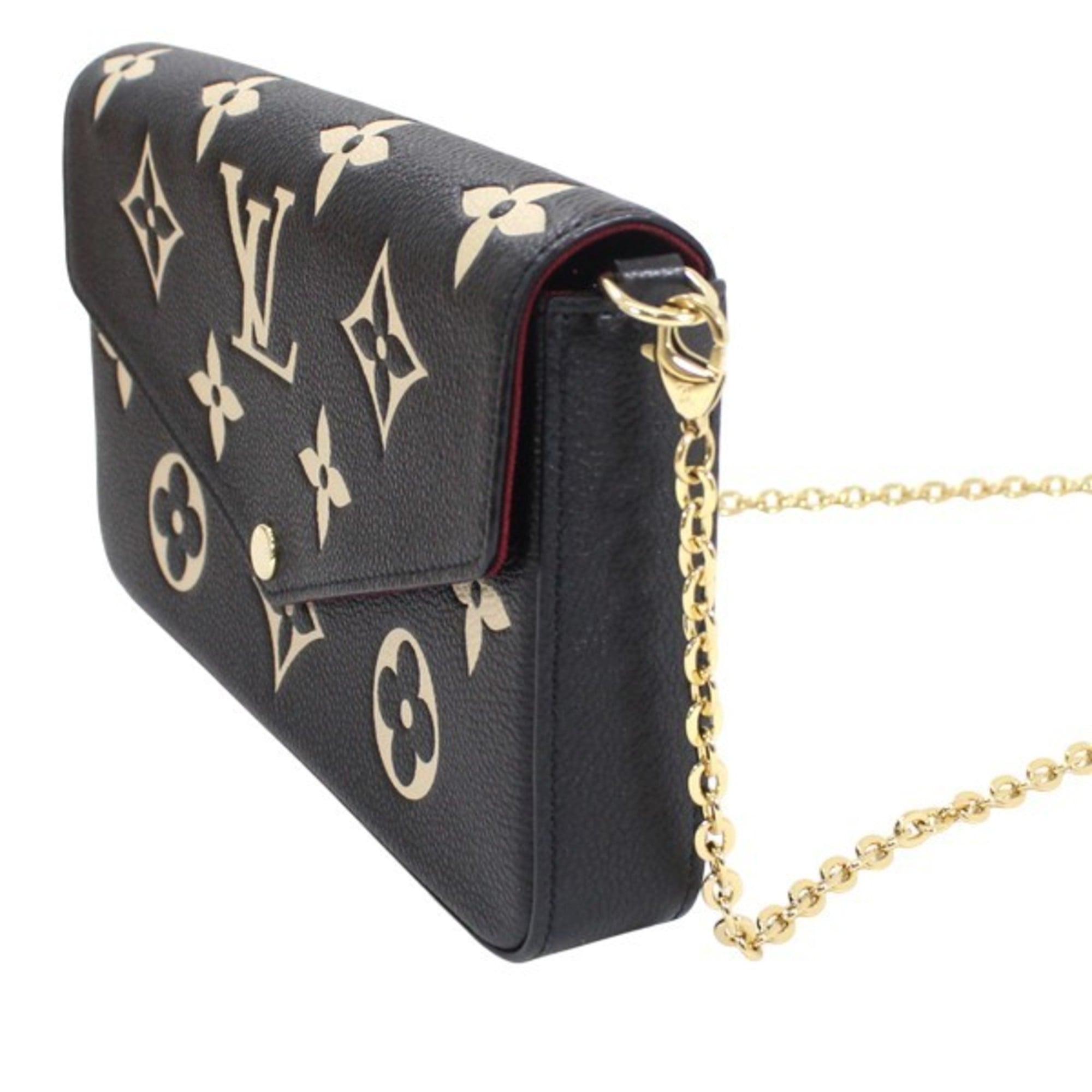 Louis Vuitton Beige Bicolor Black Monogram Empreinte Clutch Bag Pochette Shoulder Bag