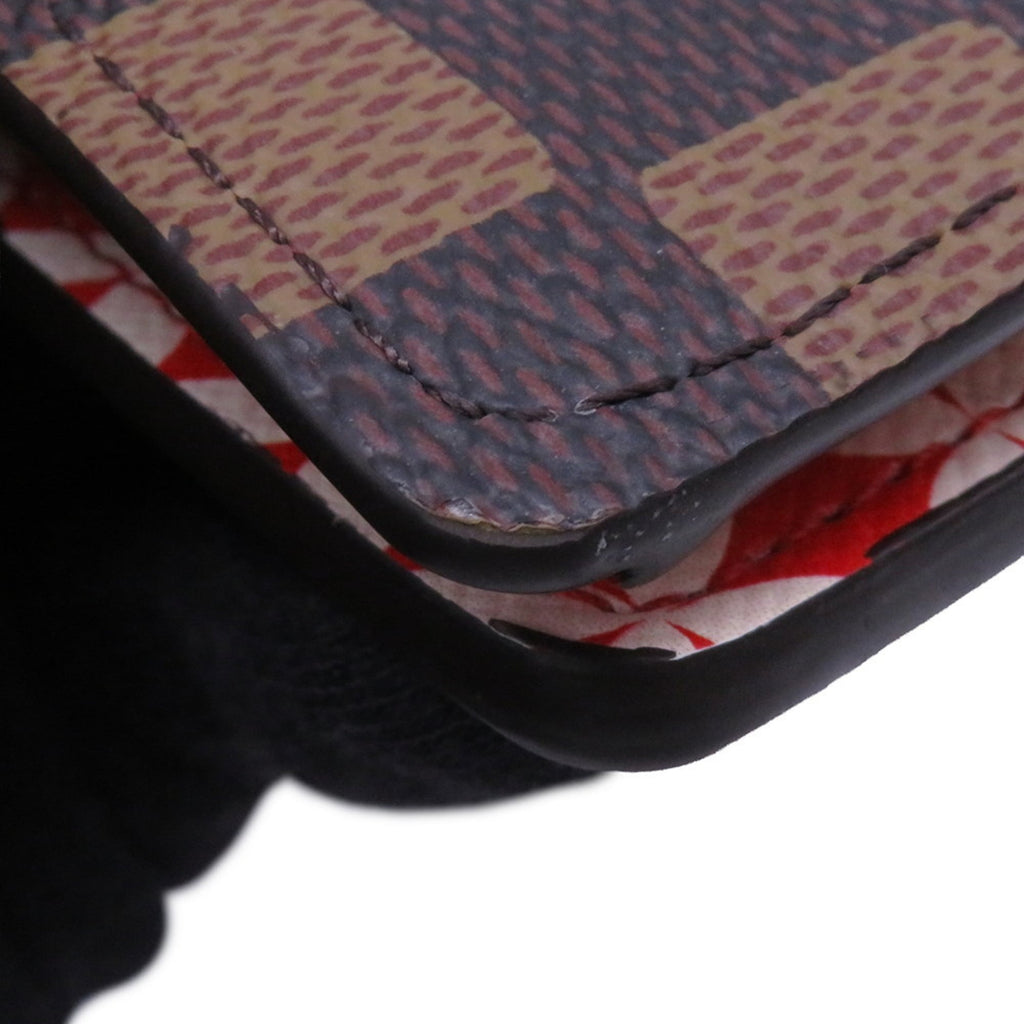 Louis Vuitton Damier Brown Damier Canvas Red Color Damier Canvas Long Wallet