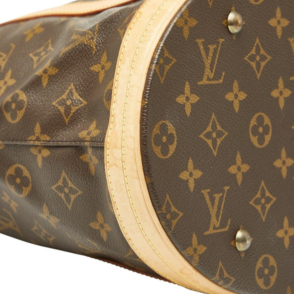 Louis Vuitton Brown Pvc Leather Shoulder Bag Tote Bag