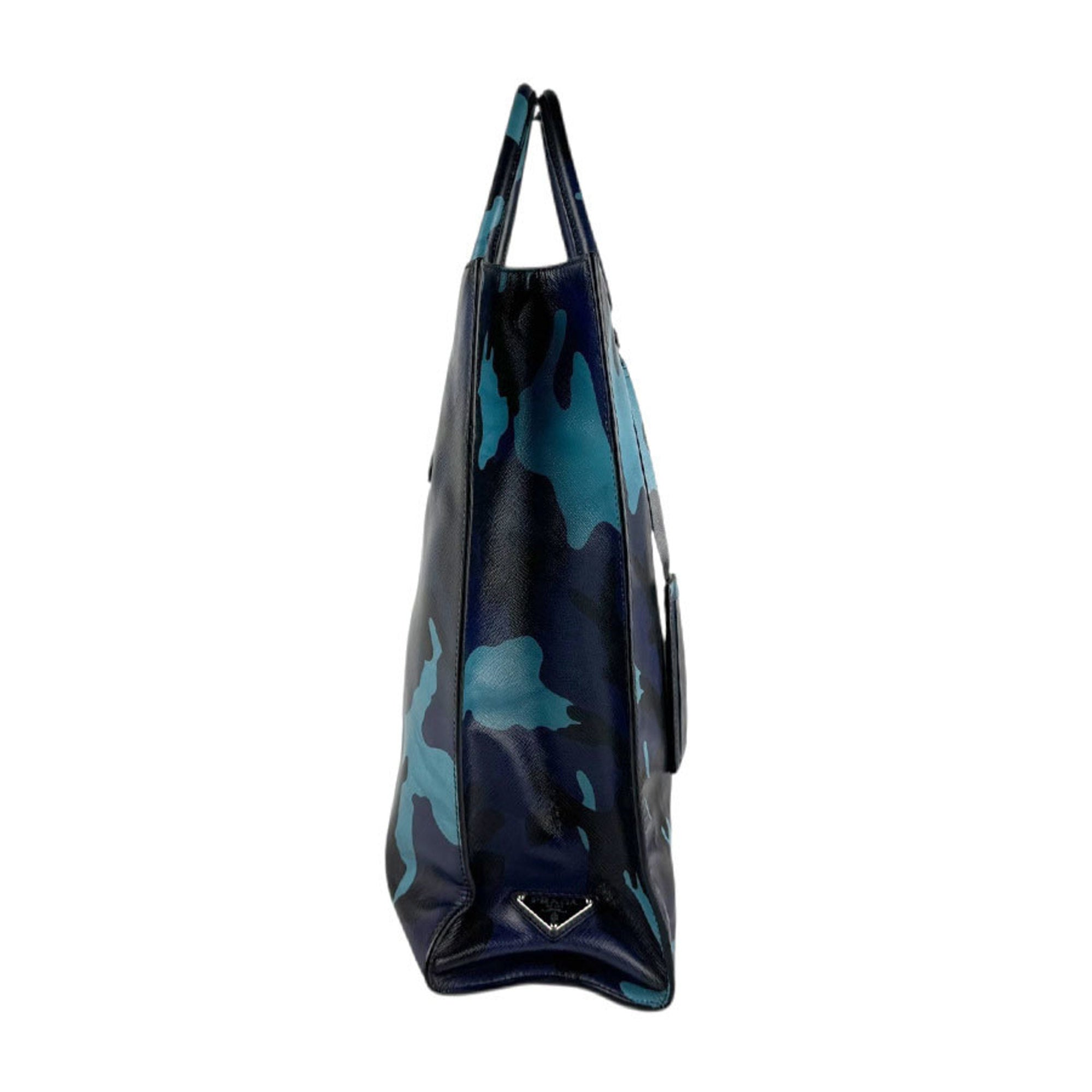 Prada Blue Leather Handbag Shoulder Bag