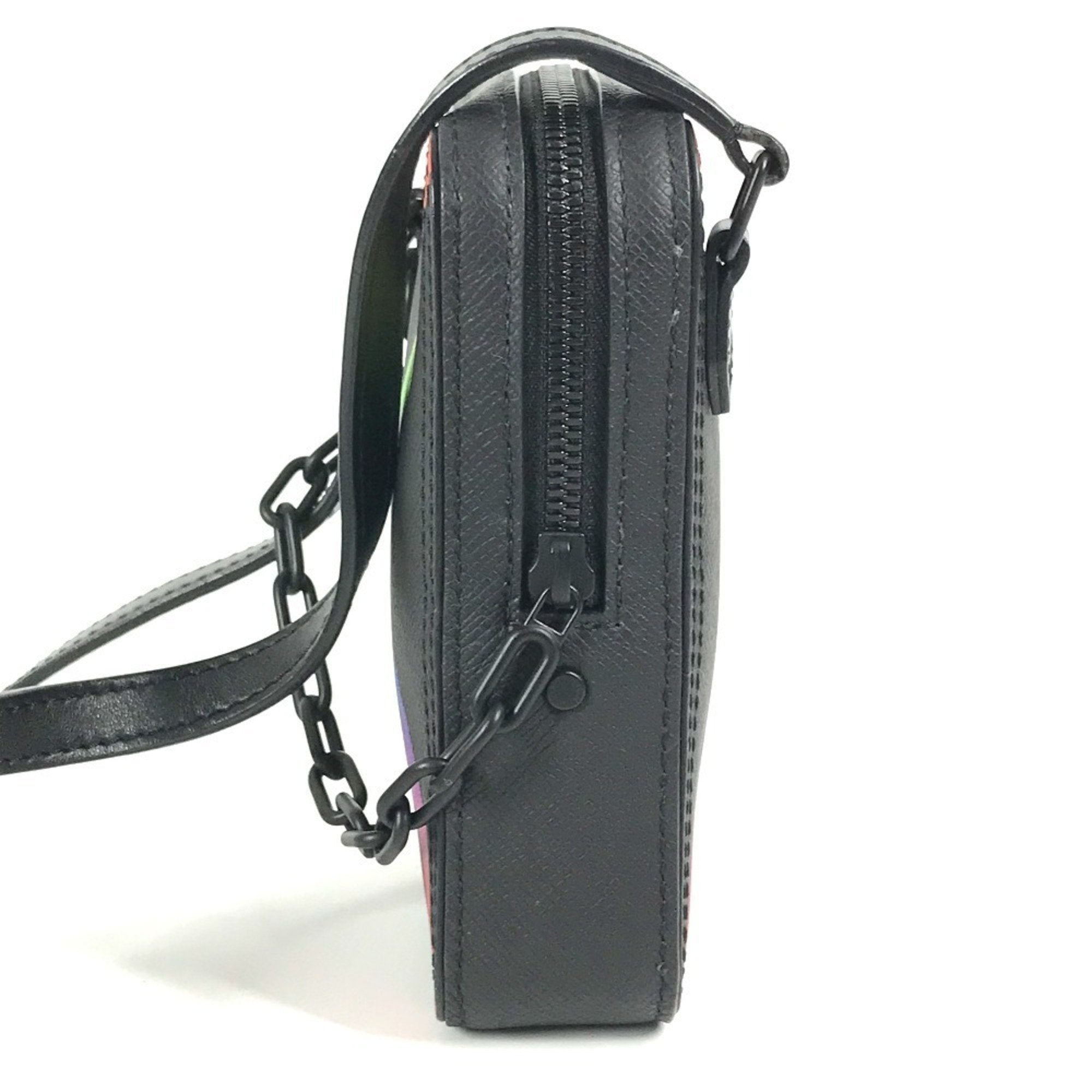 Louis Vuitton Black Multi-Color Taiga Leather Pochette Shoulder Bag