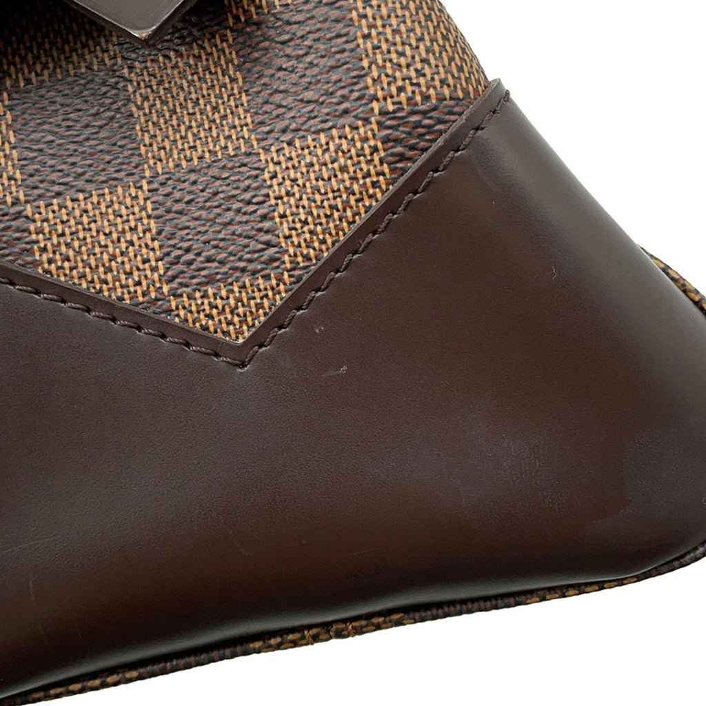 Louis Vuitton Beige Brown Damier Canvas Exotic Leather Handbag