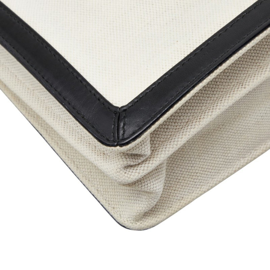 Balenciaga Black White Canvas Leather Shoulder