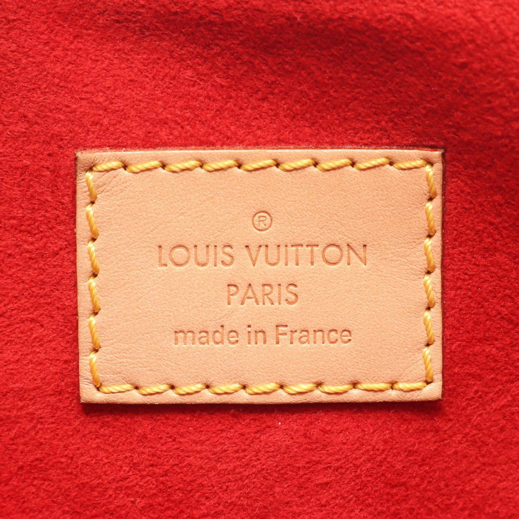 Louis Vuitton Brown Cerise Red Color Coated Canvas Leather Handbag