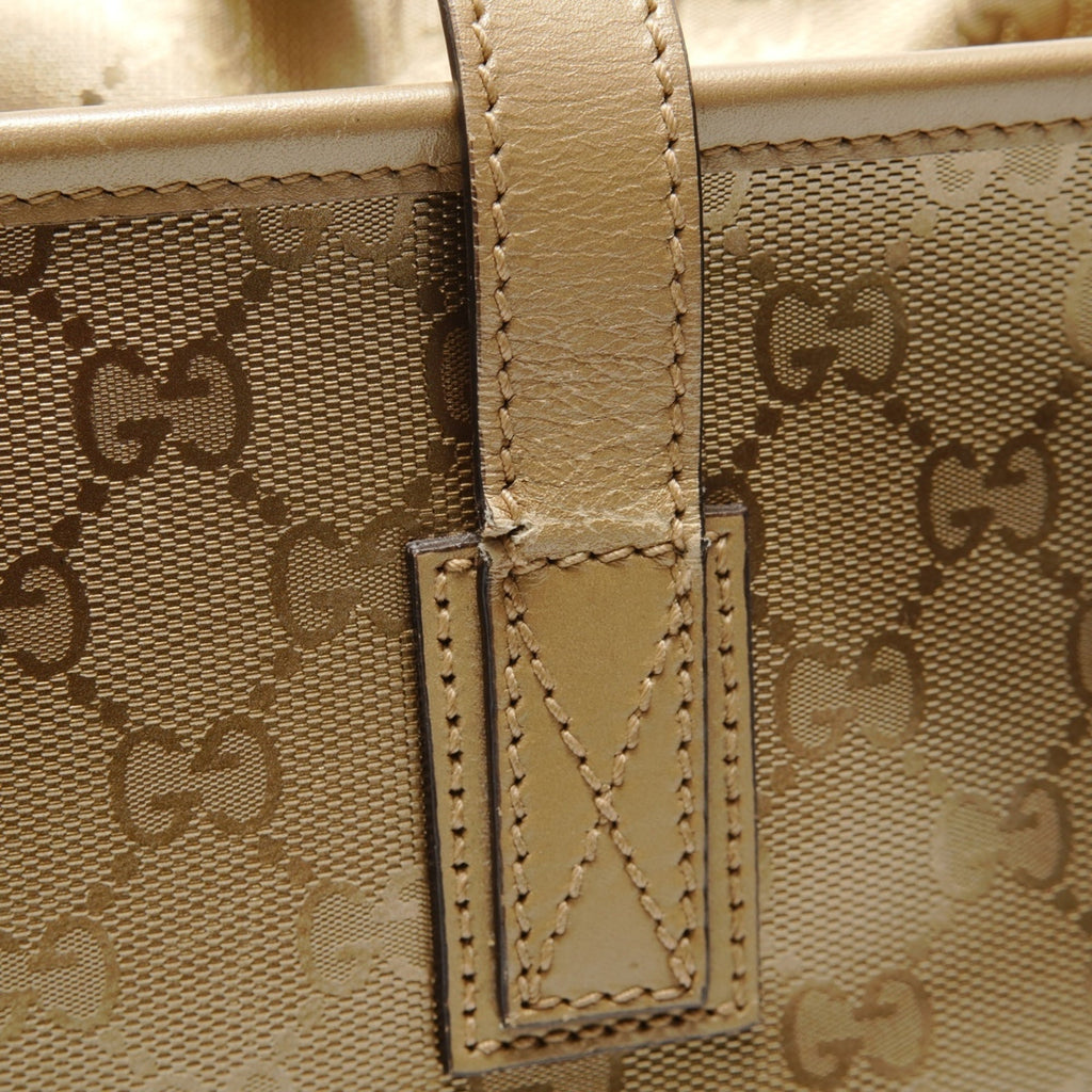 Gucci Gg Imprimé Gold Pvc Tote Bag (Pre-Owned)