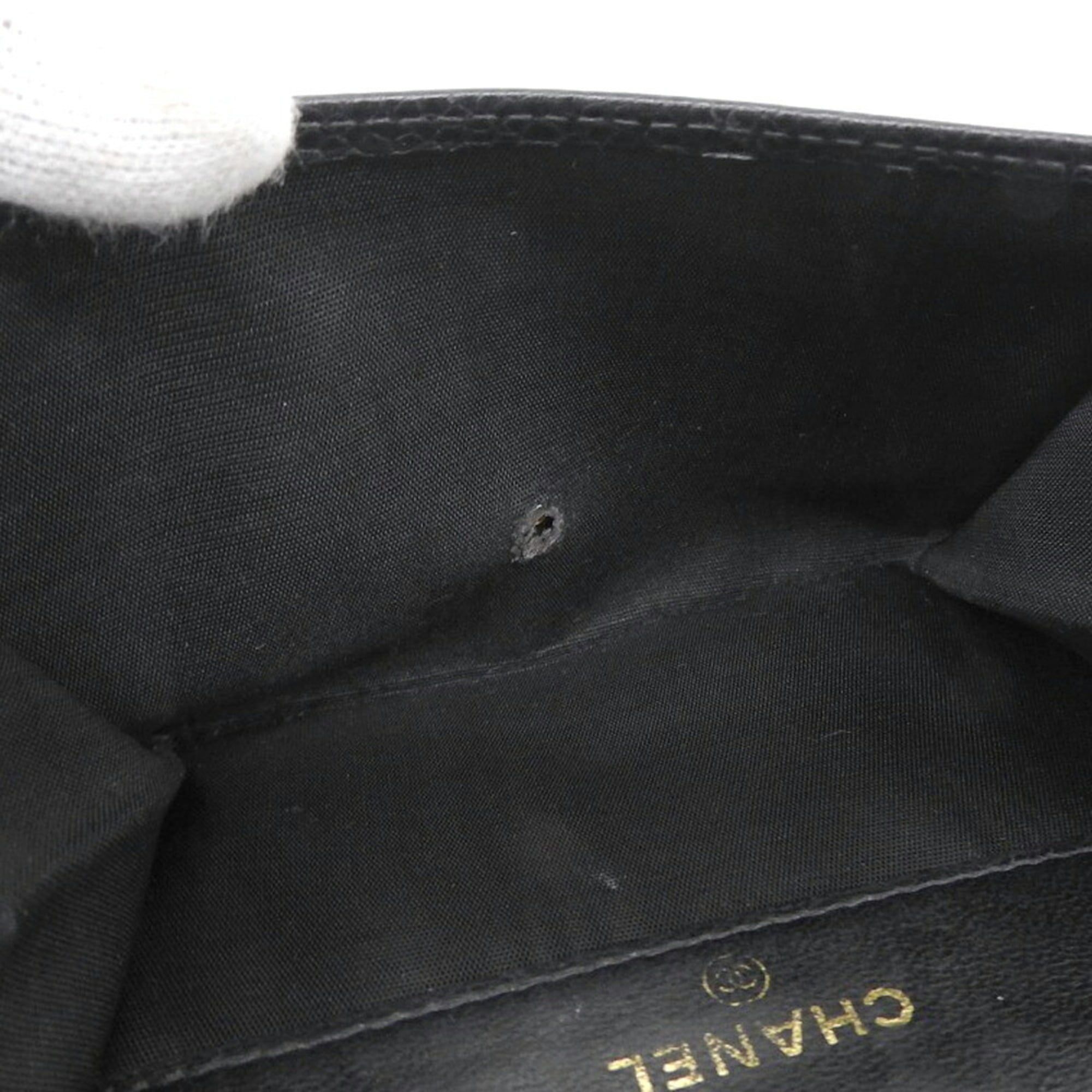 Chanel Black Grained Calfskin Wallet (Bi-Fold)