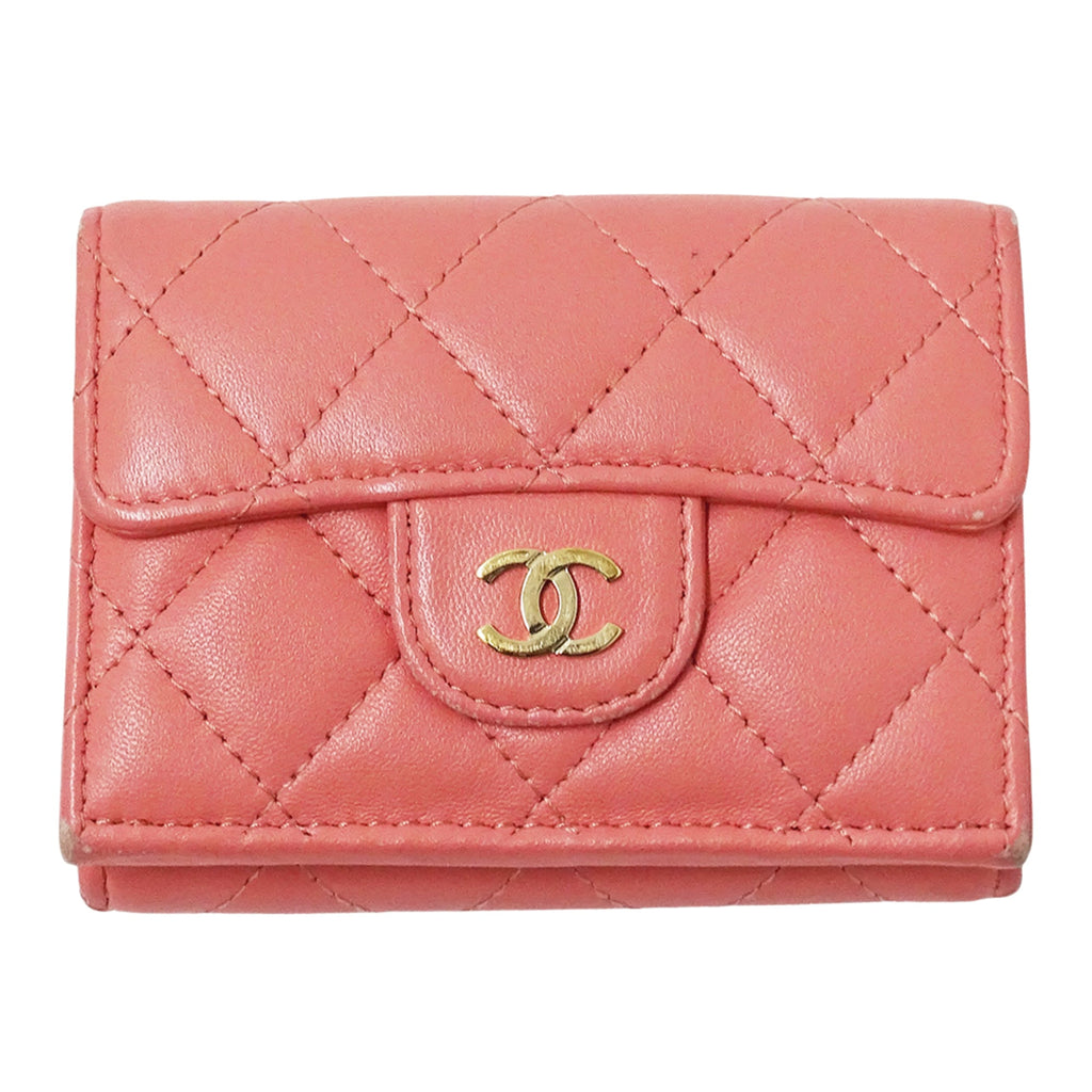 Chanel Pink Leather Wallet (Tri-Fold)