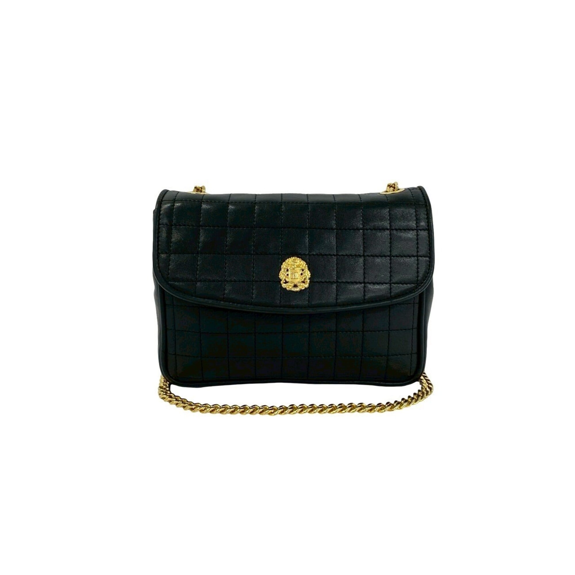 Celine Black Leather Shoulder Bag