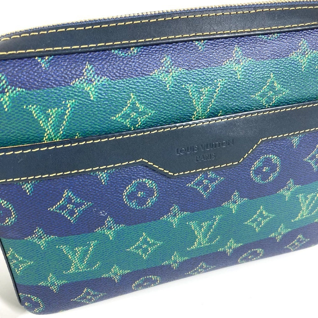 Louis Vuitton Blue Green Clutch Bag