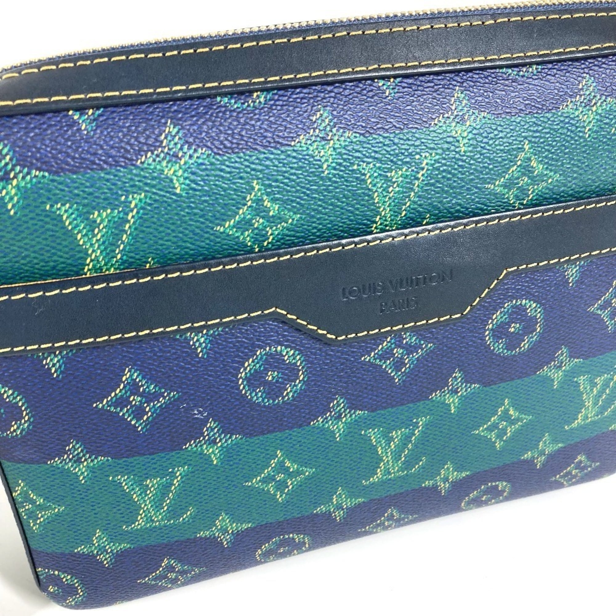 Louis Vuitton Blue Green Clutch Bag