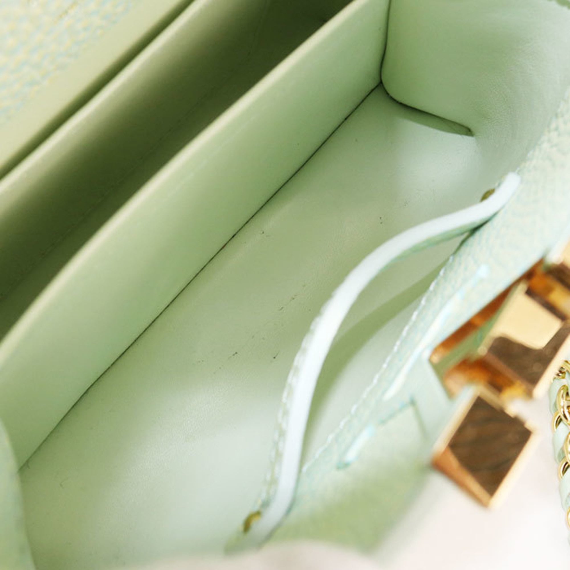 Louis Vuitton Green Leather Handbag