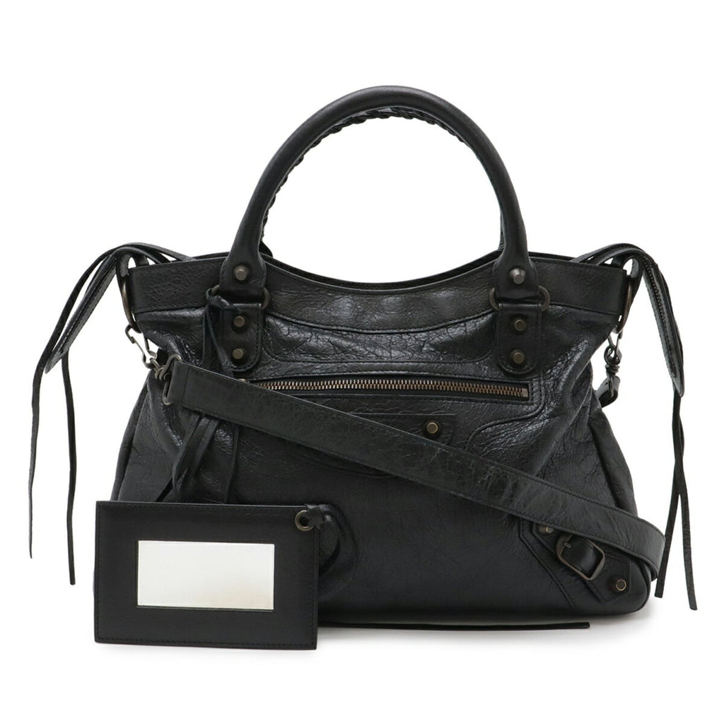 Balenciaga Black Leather Handbag Shoulder Bag Tote