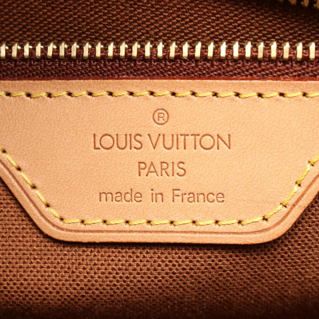 Louis Vuitton Brown Coated Canvas Leather Handbag Tote Bag